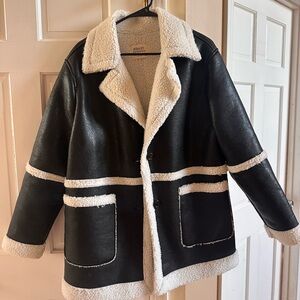 Sherpa black-and-white winter jacket